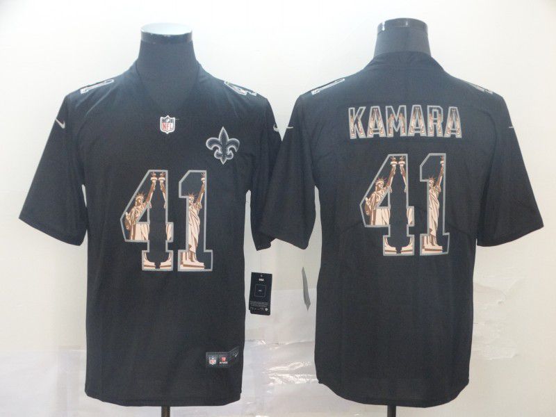 Men New Orleans Saints #41 Kamara Black Goddess fashion Edition Nike NFL Jerseys